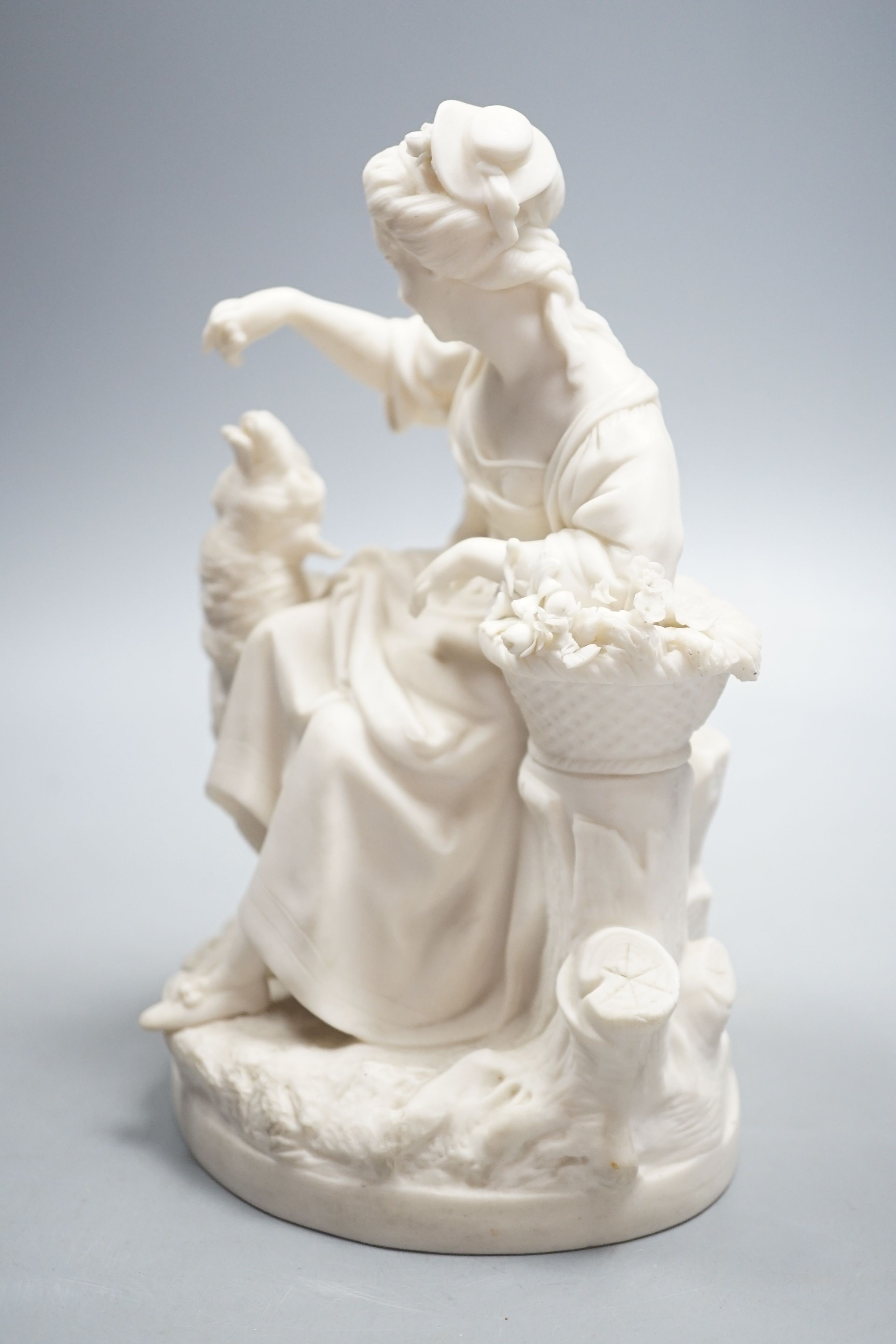 A mid 19th century Parian group, possibly Samuel Alcock, 22cm